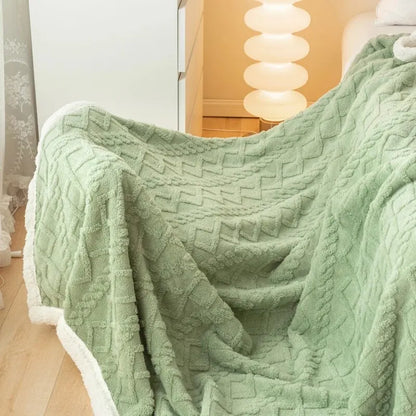 Lux Warm Soft Sherpa Tapestry Blanket for Leisure & Bedding