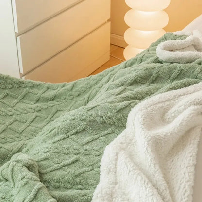 Lux Warm Soft Sherpa Tapestry Blanket for Leisure & Bedding