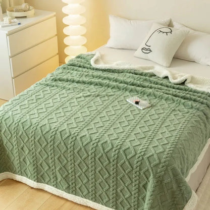Lux Warm Soft Sherpa Tapestry Blanket for Leisure & Bedding