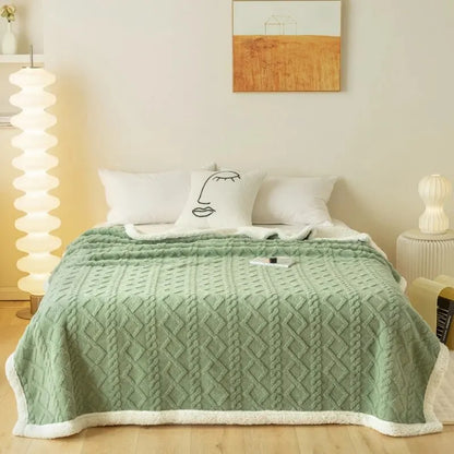 Lux Warm Soft Sherpa Tapestry Blanket for Leisure & Bedding